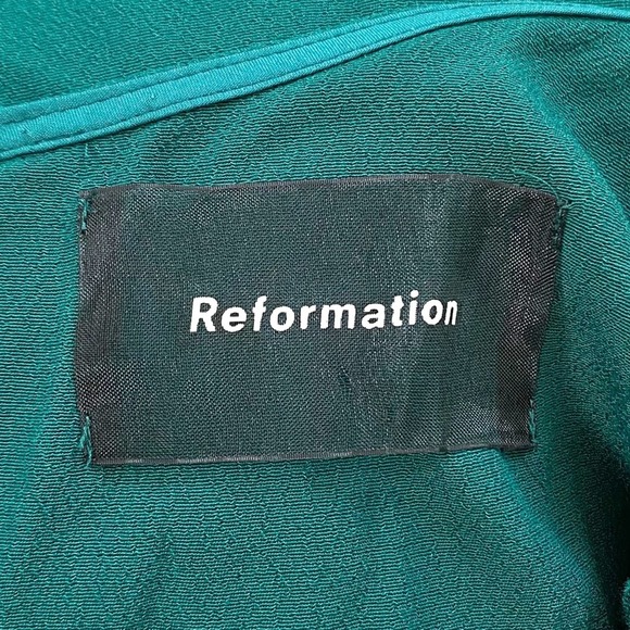 Reformation Artemis Emerald Green Backless Dress Size 2 - Picture 6 of 10